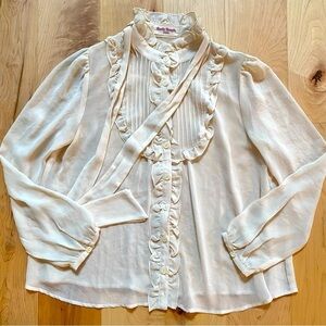 Emily Temple Cute Ruffle High Neck Blouse Made in Japan